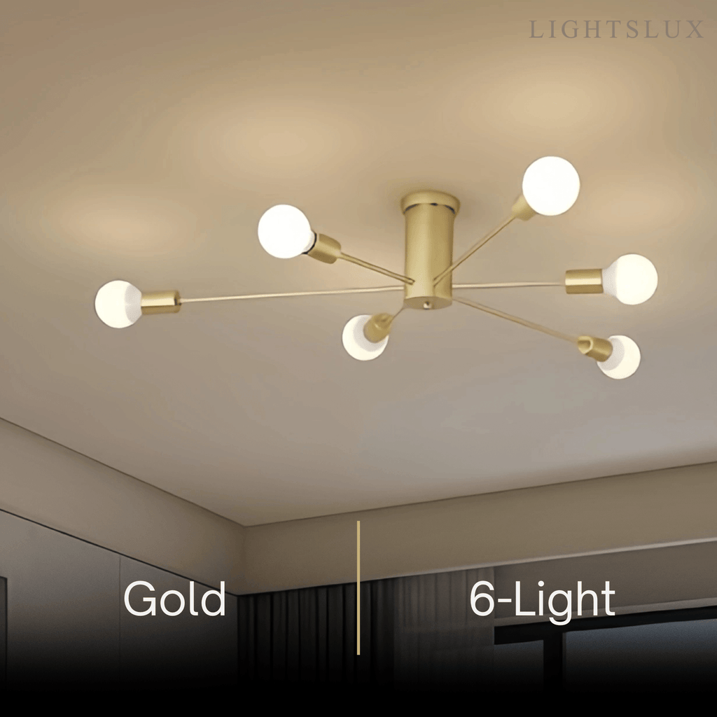 Modern Metal/Glass Ceiling Light - Bubble Design for Bedroom/Living Rooms - Flindria