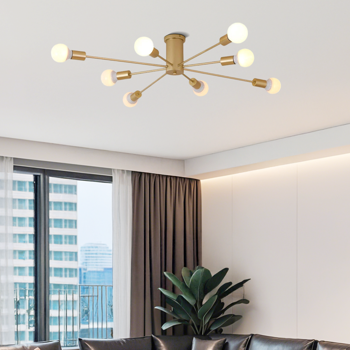 Modern Metal/Glass Ceiling Light - Bubble Design for Bedroom/Living Rooms - Flindria