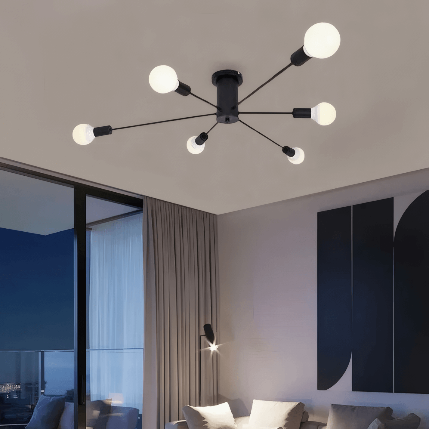 Modern Metal/Glass Ceiling Light - Bubble Design for Bedroom/Living Rooms - Flindria