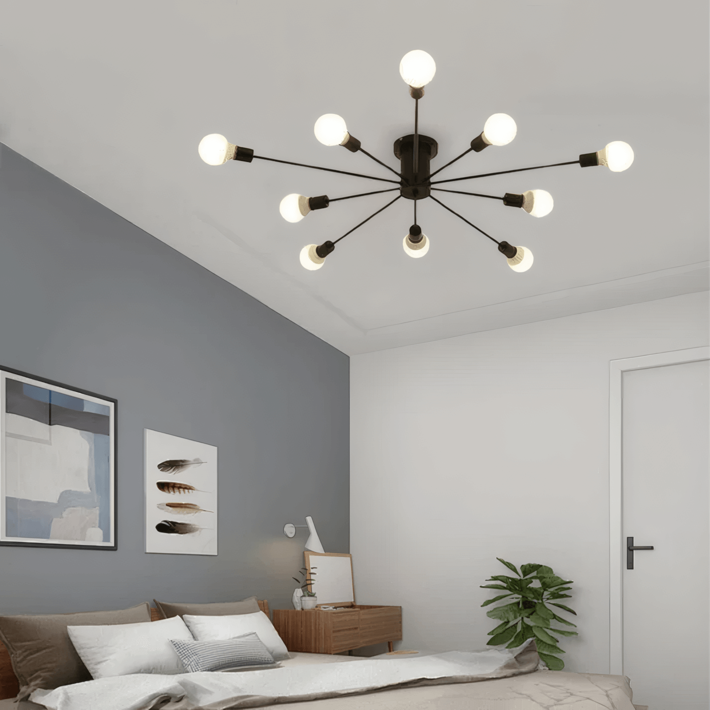 Modern Metal/Glass Ceiling Light - Bubble Design for Bedroom/Living Rooms - Flindria