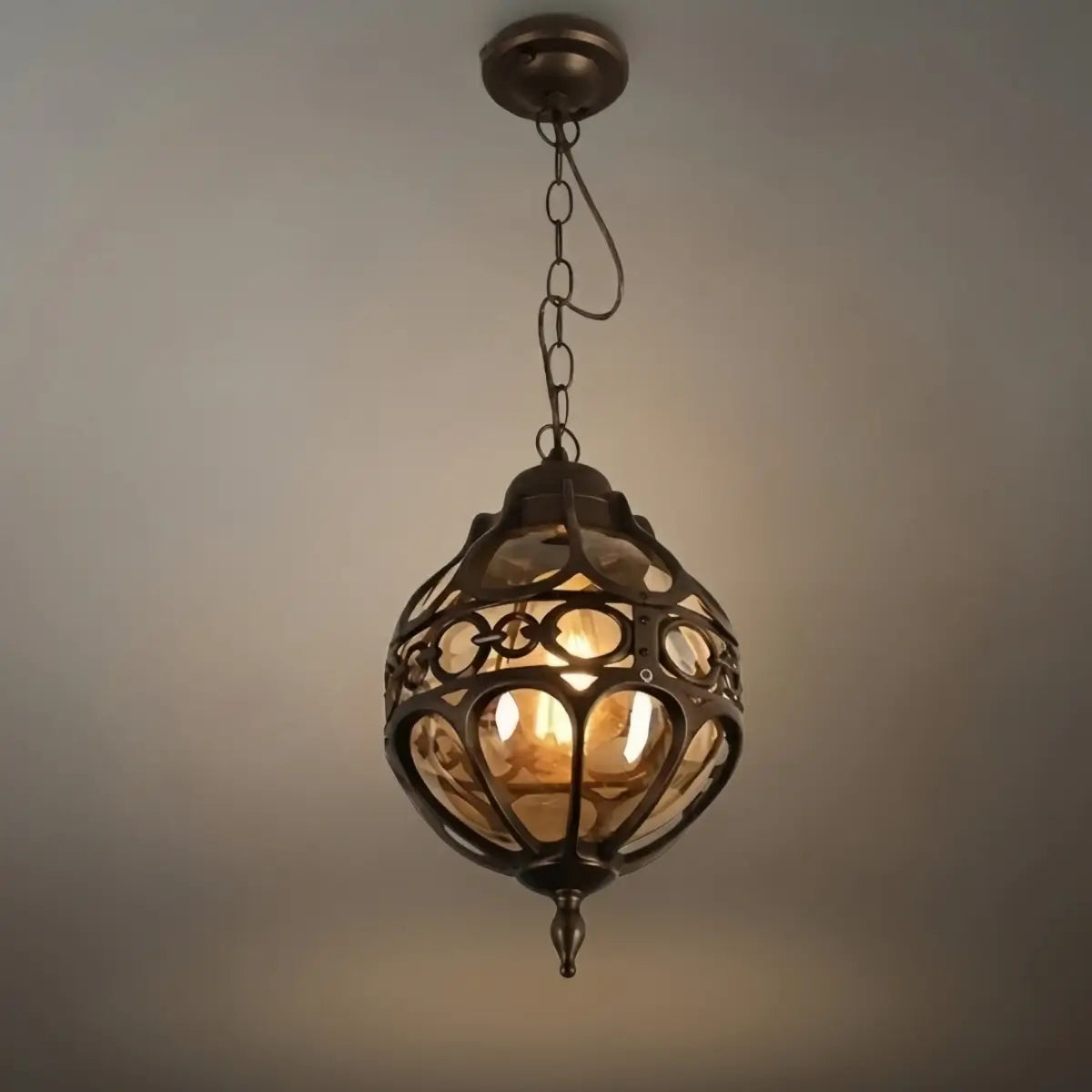 Lámpara colgante vintage - Metal negro/bronce para sala de estar - Flindria
