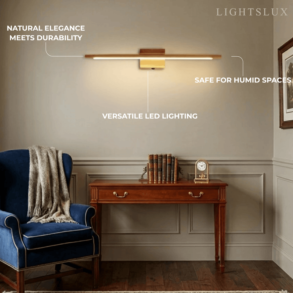 Minimalist Wood & Acrylic Wall Lamp - Linear Design for Bedroom - Flindria