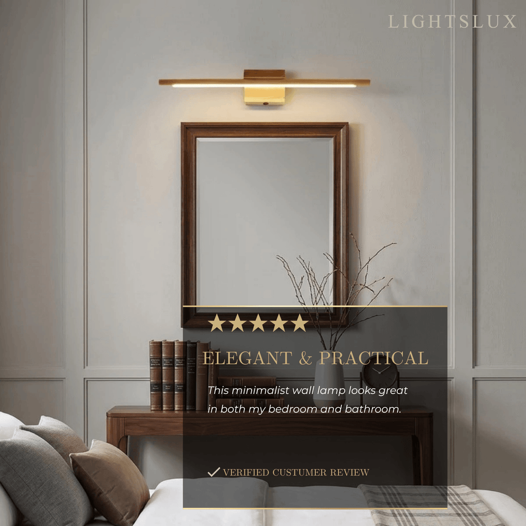 Minimalist Wood & Acrylic Wall Lamp - Linear Design for Bedroom - Flindria