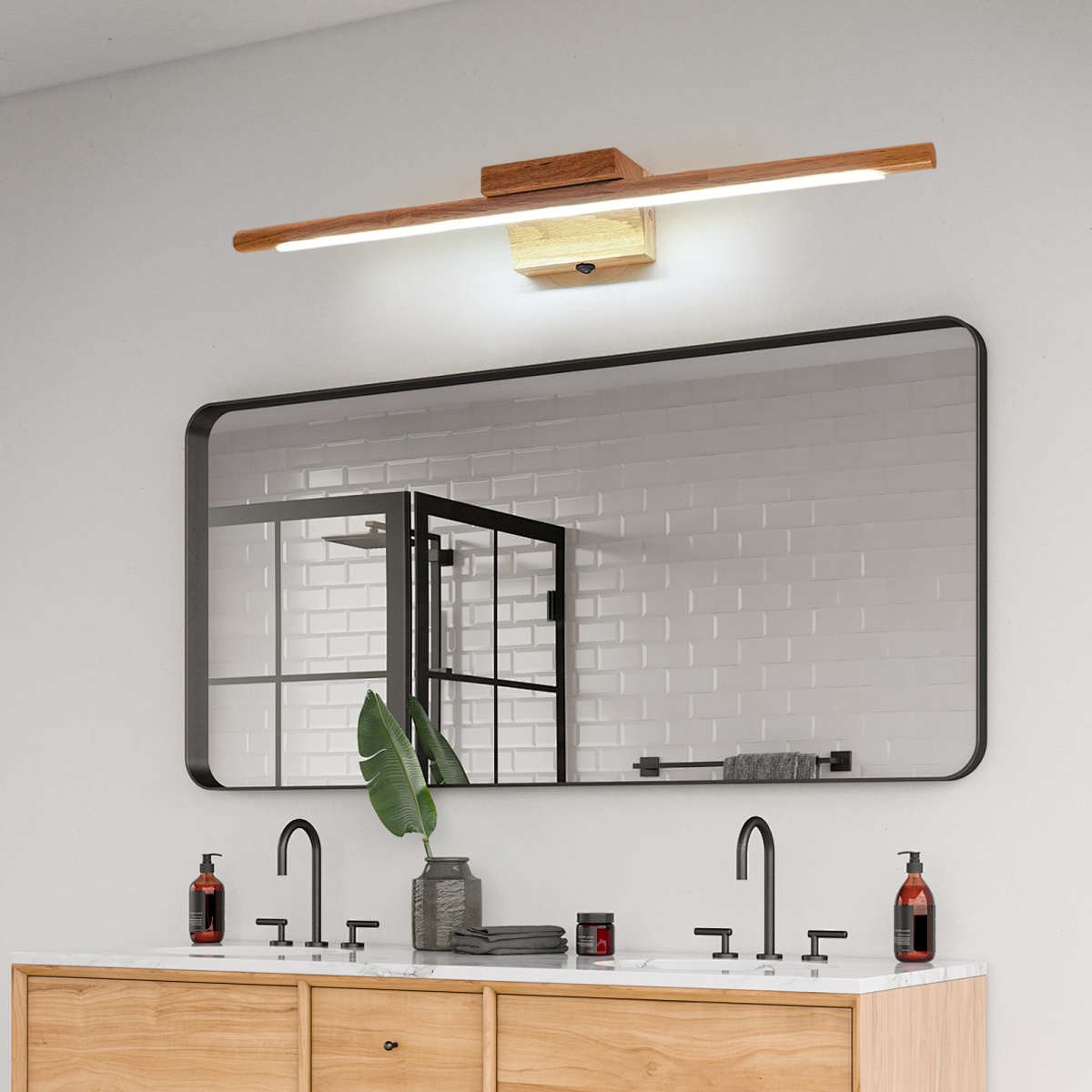 Minimalist Wood & Acrylic Wall Lamp - Linear Design for Bedroom - Flindria