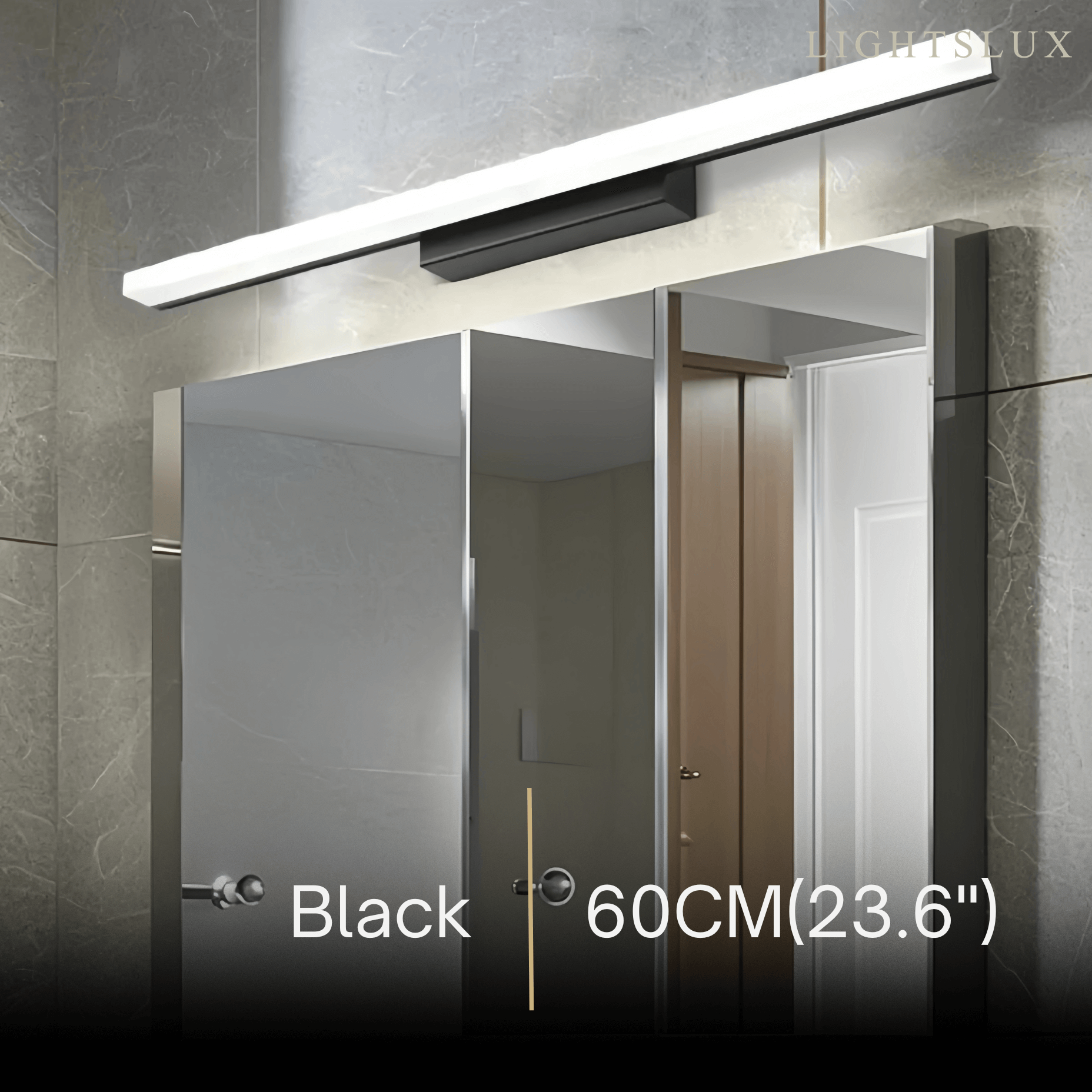 Minimalist Linear Vanity Wall Lamp – IP44 Metal in Black/Chrome Bathroom - Flindria