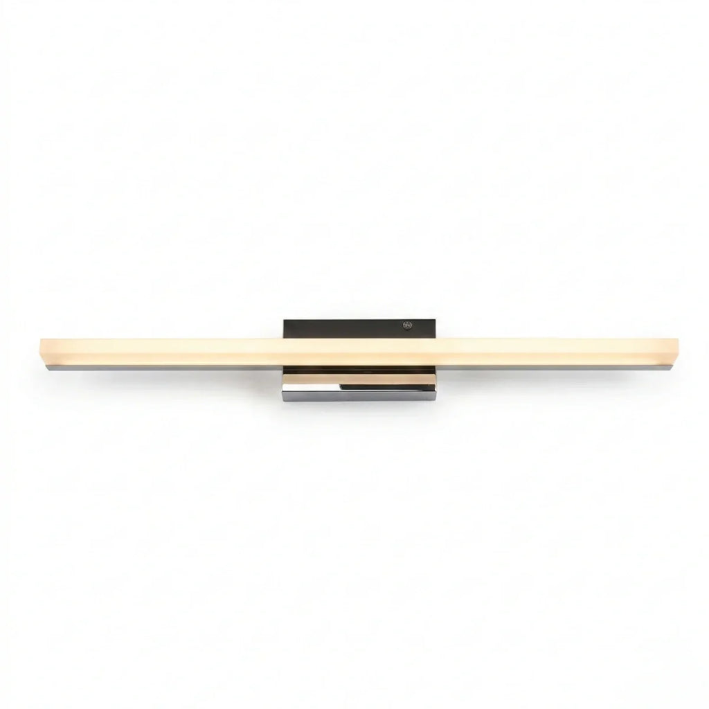 Minimalist Linear Vanity Wall Lamp – IP44 Metal in Black/Chrome Bathroom - Flindria