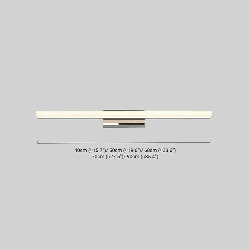 Minimalist Linear Vanity Wall Lamp – IP44 Metal in Black/Chrome Bathroom - Flindria
