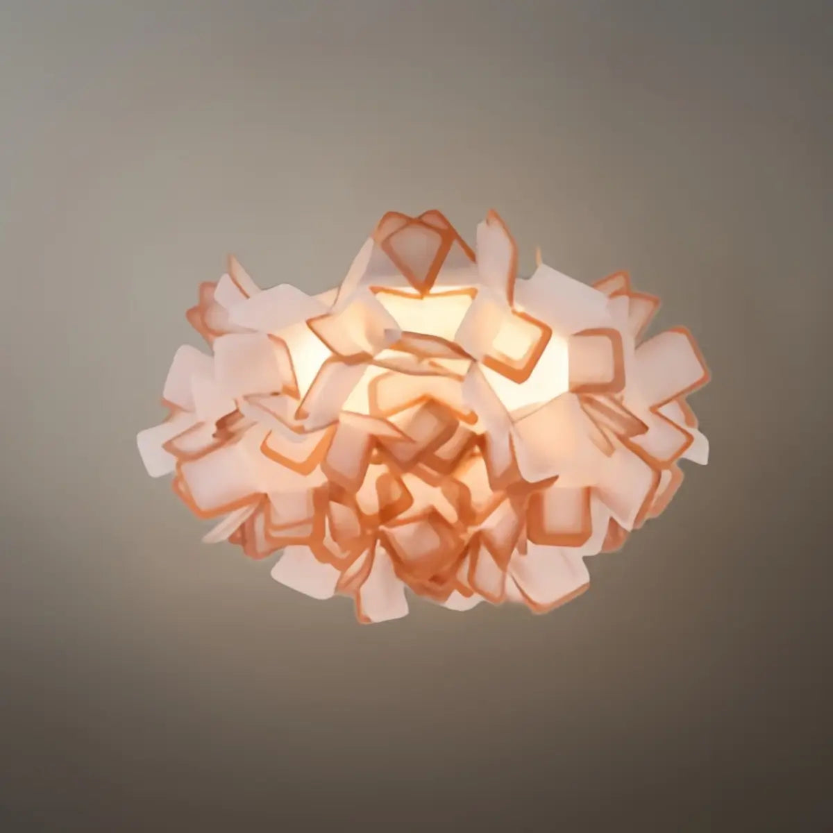 Art Deco Acrylic Ceiling Light - White Floral Design for Living Room - Flindria