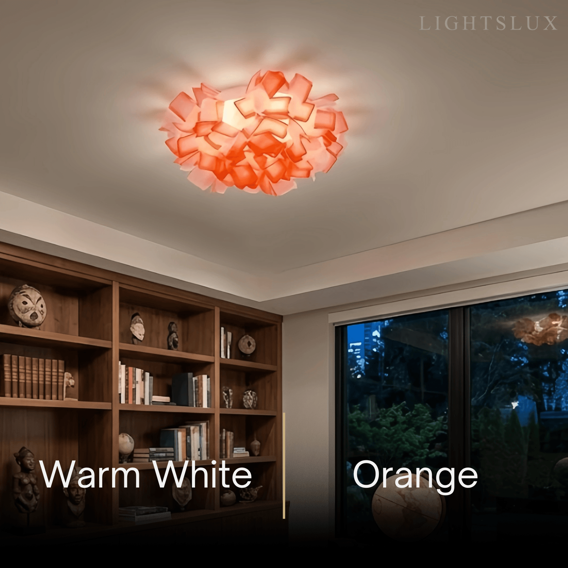 Art Deco Acrylic Ceiling Light - White Floral Design for Living Room - Flindria