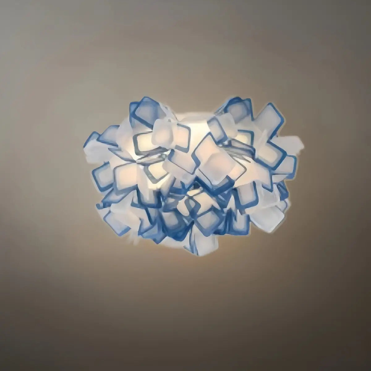 Art Deco Acrylic Ceiling Light - White Floral Design for Living Room - Flindria