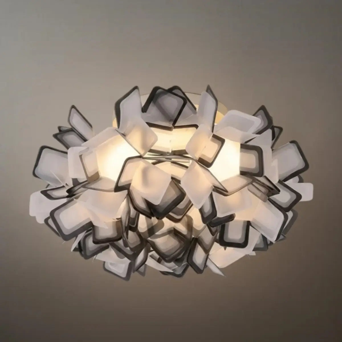 Art Deco Acrylic Ceiling Light - White Floral Design for Living Room - Flindria