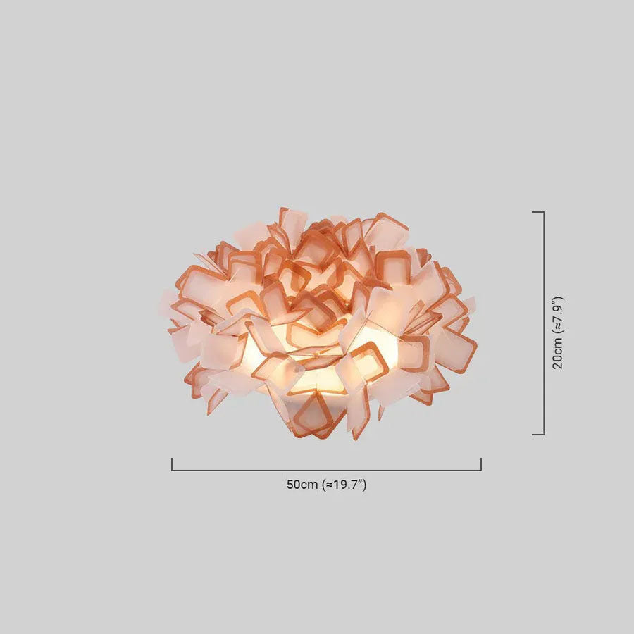 Art Deco Acrylic Ceiling Light - White Floral Design for Living Room - Flindria