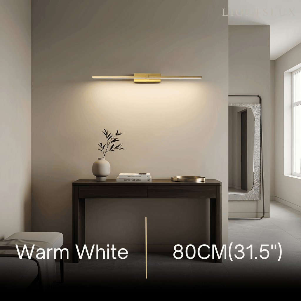 Modern Linear Wall Lamp - Gold Metal & Acrylic for Living Room - Flindria