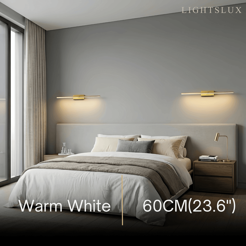 Modern Linear Wall Lamp - Gold Metal & Acrylic for Living Room - Flindria