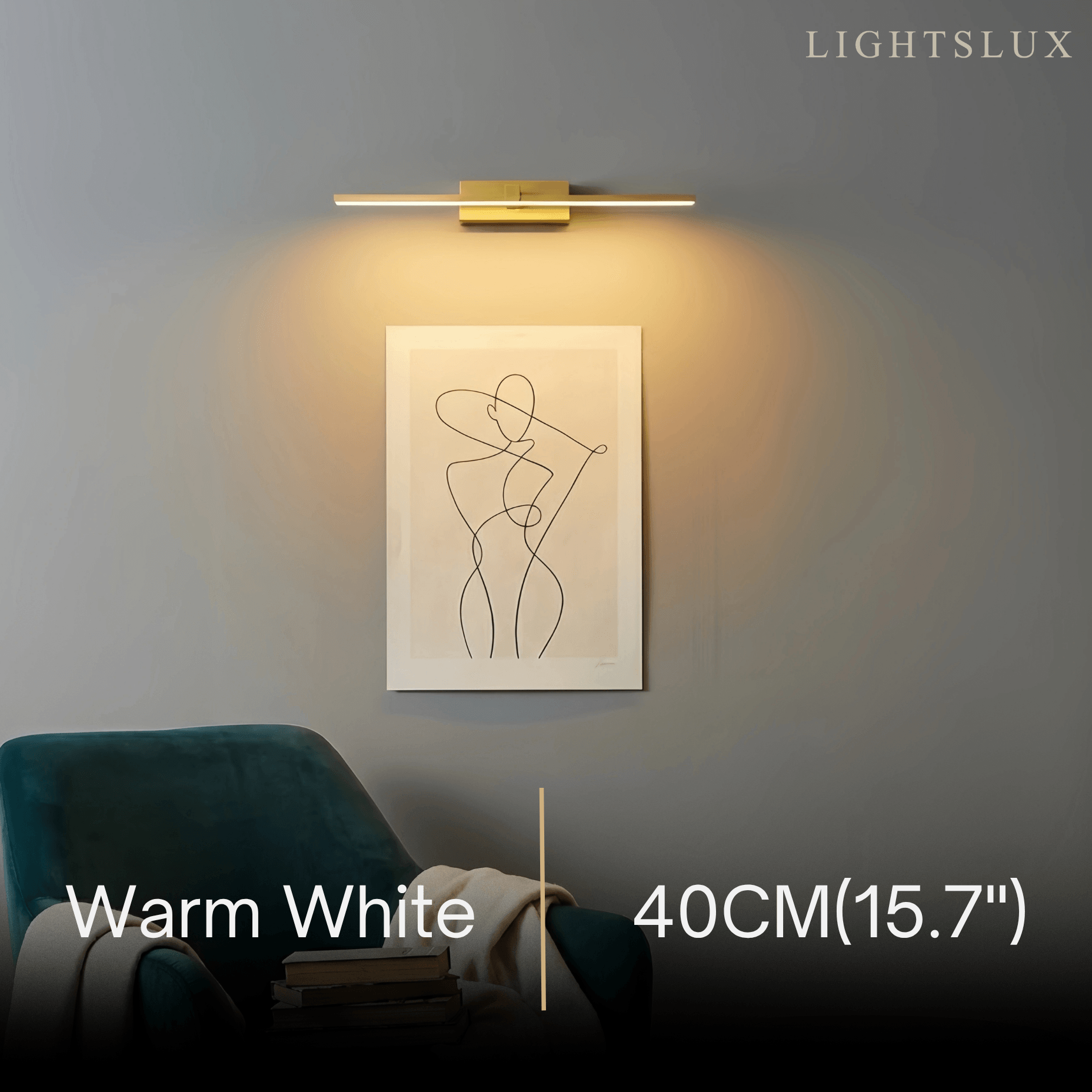 Modern Linear Wall Lamp - Gold Metal & Acrylic for Living Room - Flindria