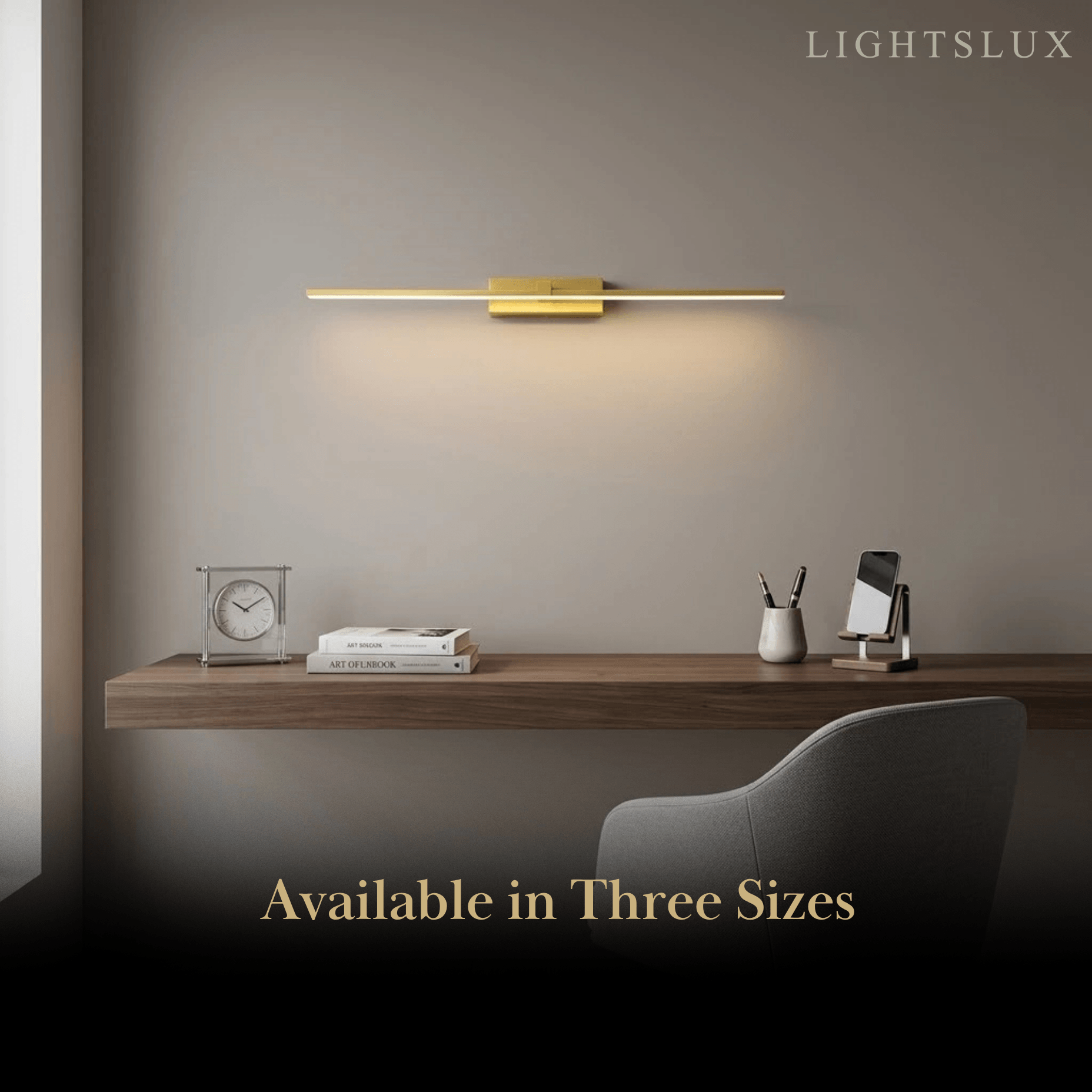 Modern Linear Wall Lamp - Gold Metal & Acrylic for Living Room - Flindria