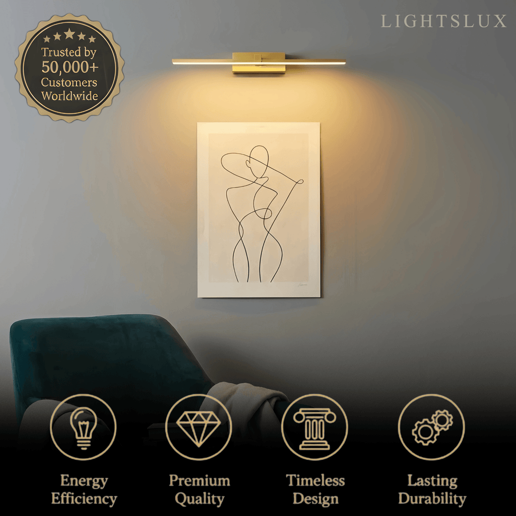 Modern Linear Wall Lamp - Gold Metal & Acrylic for Living Room - Flindria