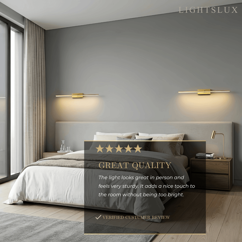 Modern Linear Wall Lamp - Gold Metal & Acrylic for Living Room - Flindria