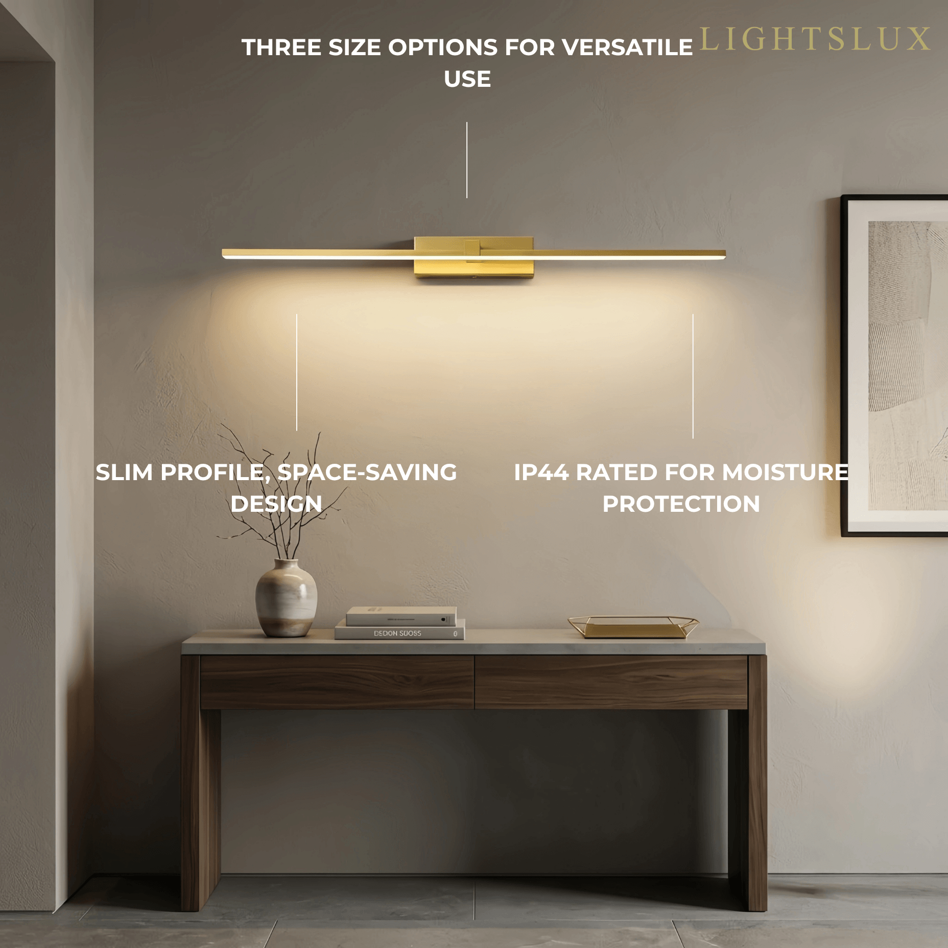 Modern Linear Wall Lamp - Gold Metal & Acrylic for Living Room - Flindria