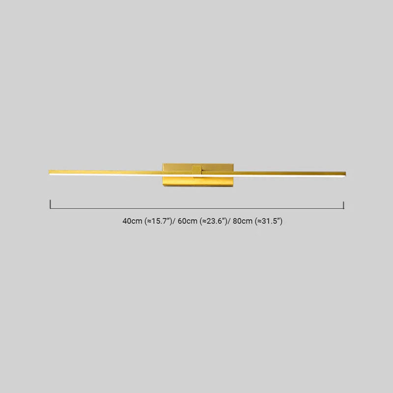 Modern Linear Wall Lamp - Gold Metal & Acrylic for Living Room - Flindria