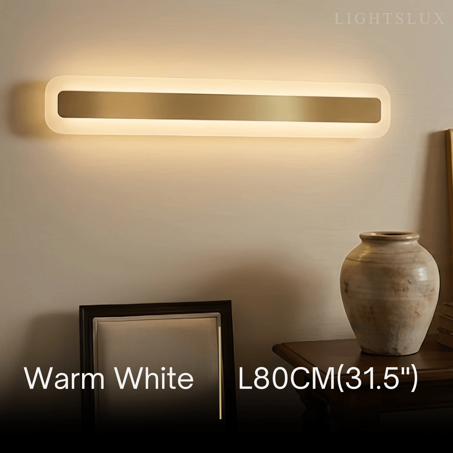 Lámpara de tocador dorada moderna — Rectángulo de metal y acrílico IP44 para dormitorio - Flindria