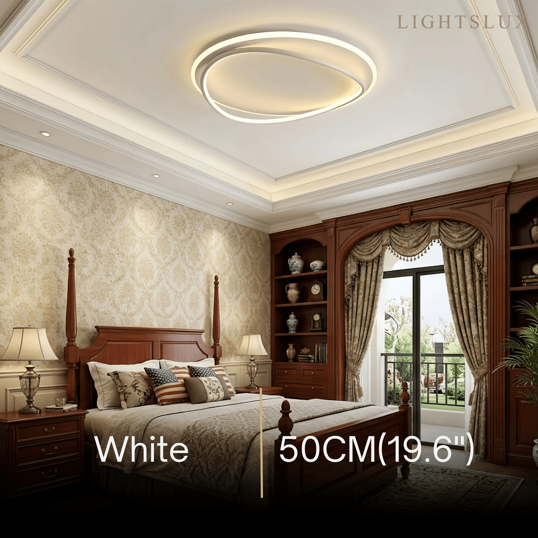 Moderne Ring-Deckenleuchte — dimmbar, weißes/schwarzes Metall für Arbeitszimmer - Flindria