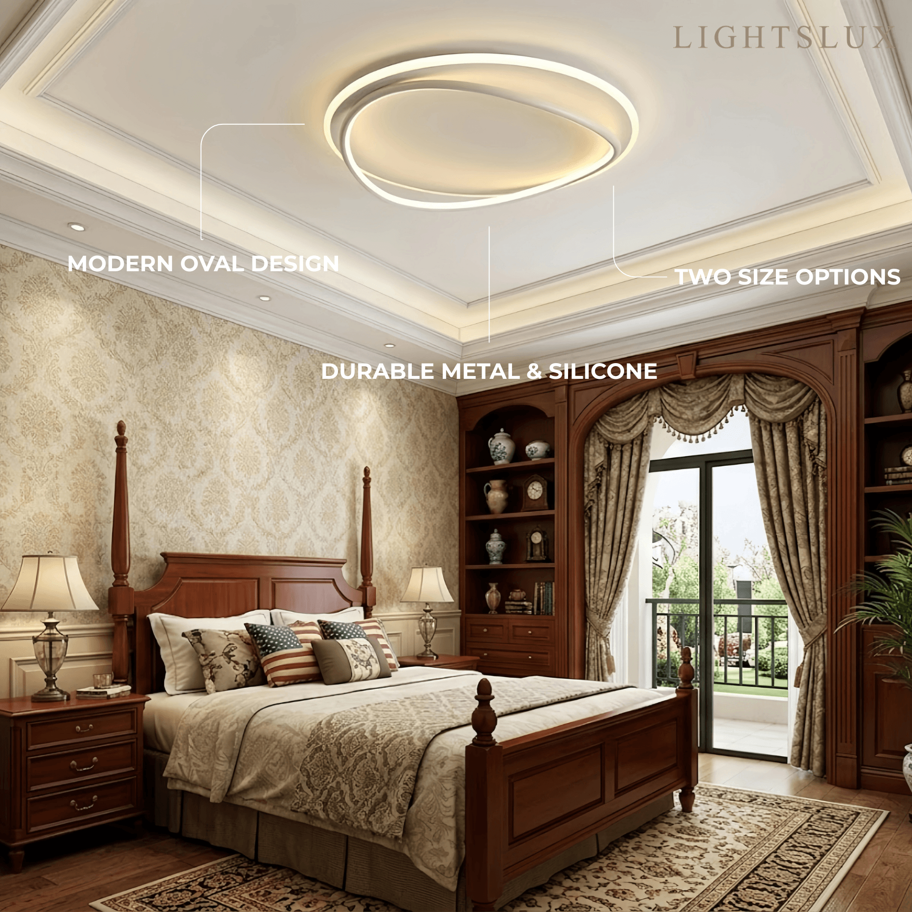 Moderne Ring-Deckenleuchte — dimmbar, weißes/schwarzes Metall für Arbeitszimmer - Flindria