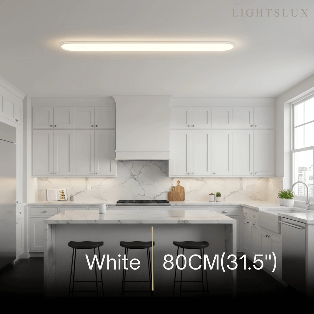 Minimalist White/Black LED Flush Mount Ceiling Light Living Room - Flindria