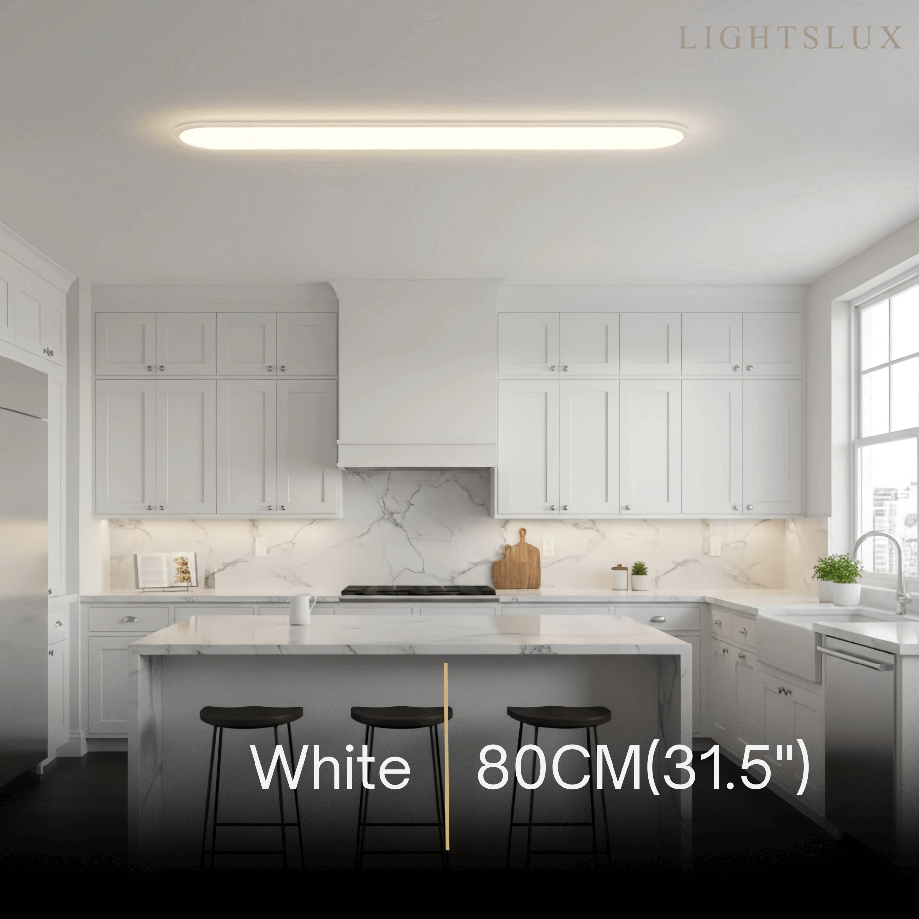 Minimalist White/Black LED Flush Mount Ceiling Light Living Room - Flindria