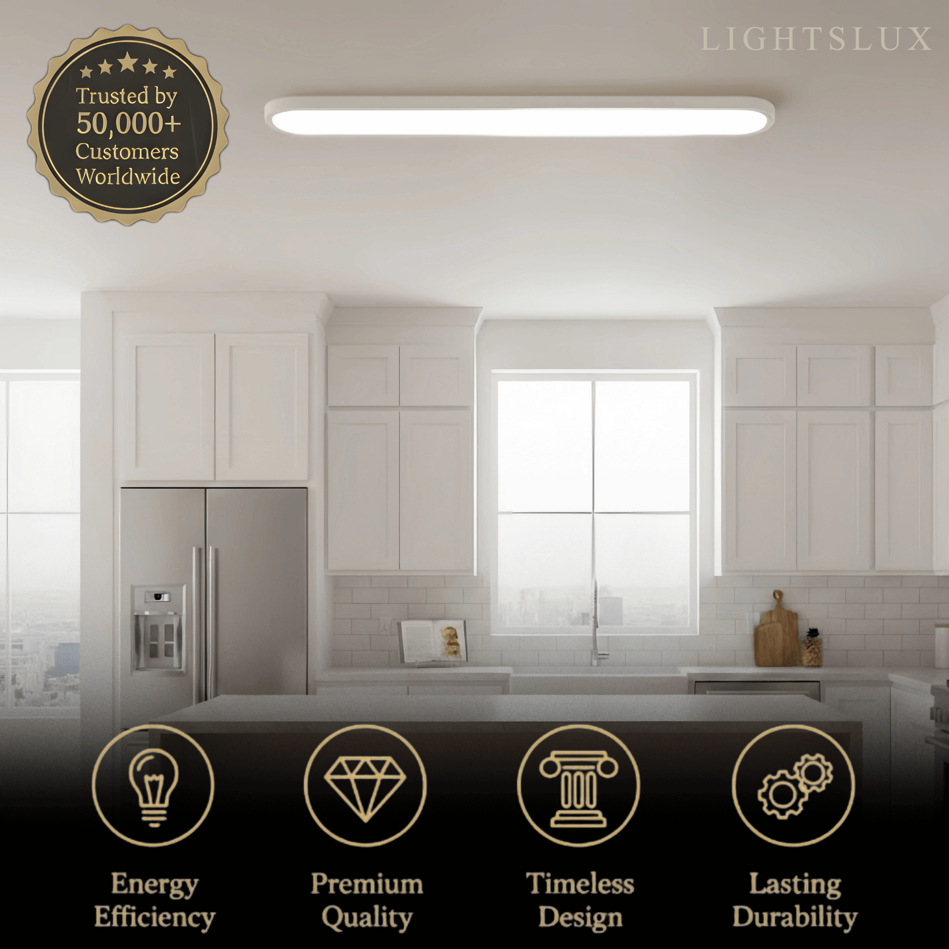 Minimalist White/Black LED Flush Mount Ceiling Light Living Room - Flindria