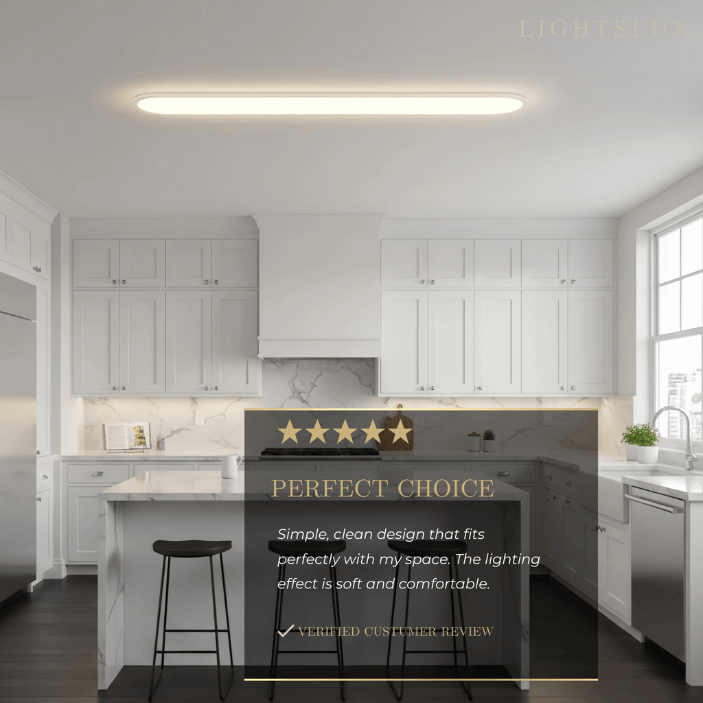 Minimalist White/Black LED Flush Mount Ceiling Light Living Room - Flindria