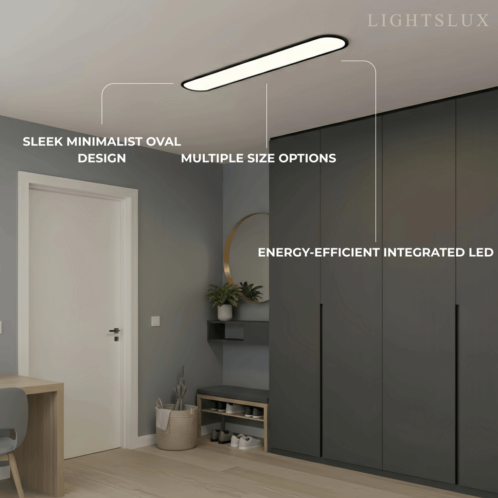 Minimalist White/Black LED Flush Mount Ceiling Light Living Room - Flindria