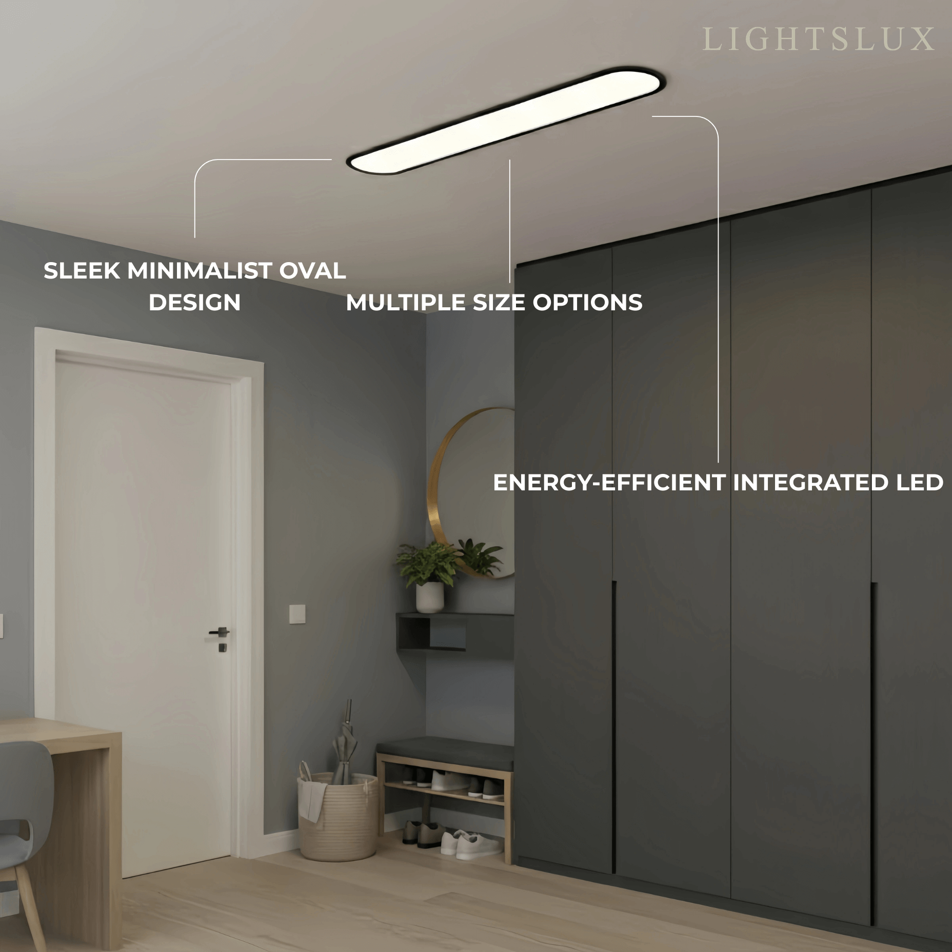 Minimalist White/Black LED Flush Mount Ceiling Light Living Room - Flindria