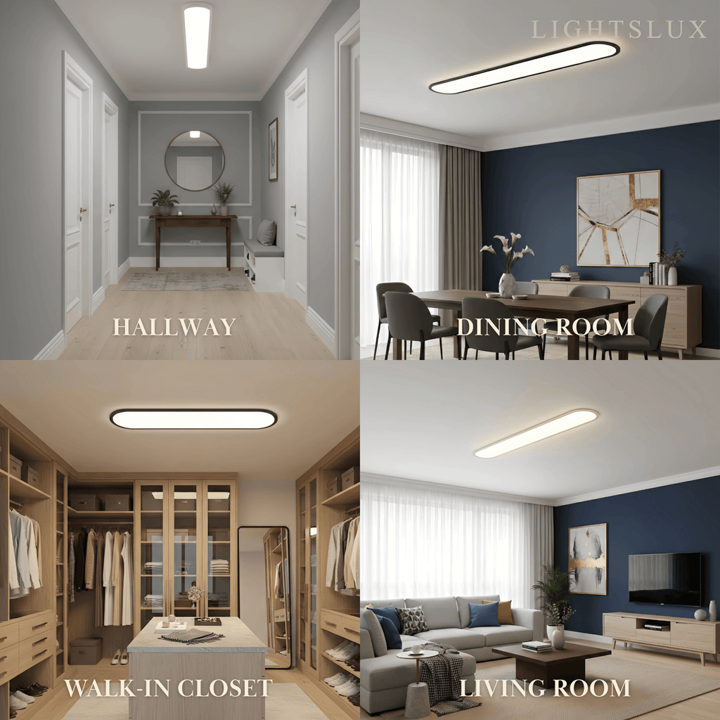 Minimalist White/Black LED Flush Mount Ceiling Light Living Room - Flindria