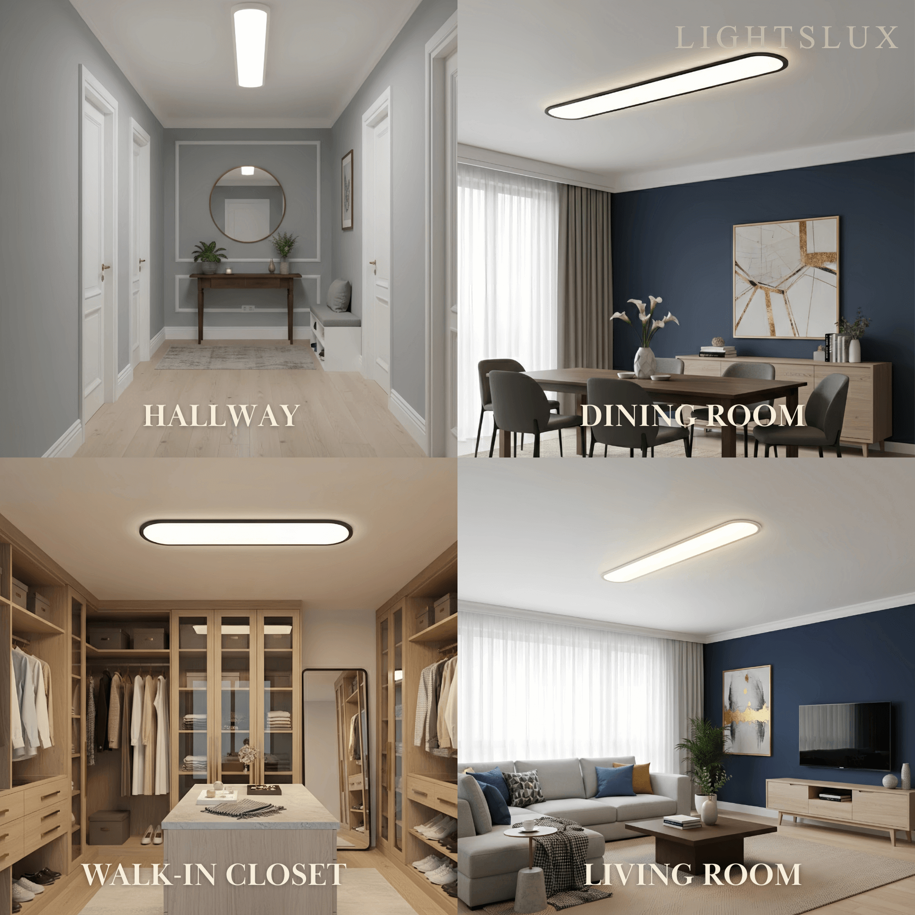 Minimalist White/Black LED Flush Mount Ceiling Light Living Room - Flindria