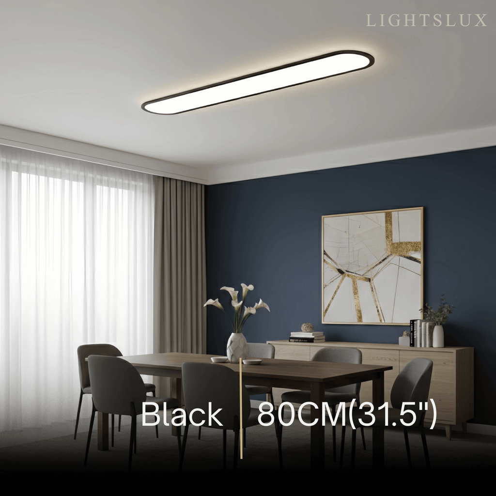 Minimalist White/Black LED Flush Mount Ceiling Light Living Room - Flindria