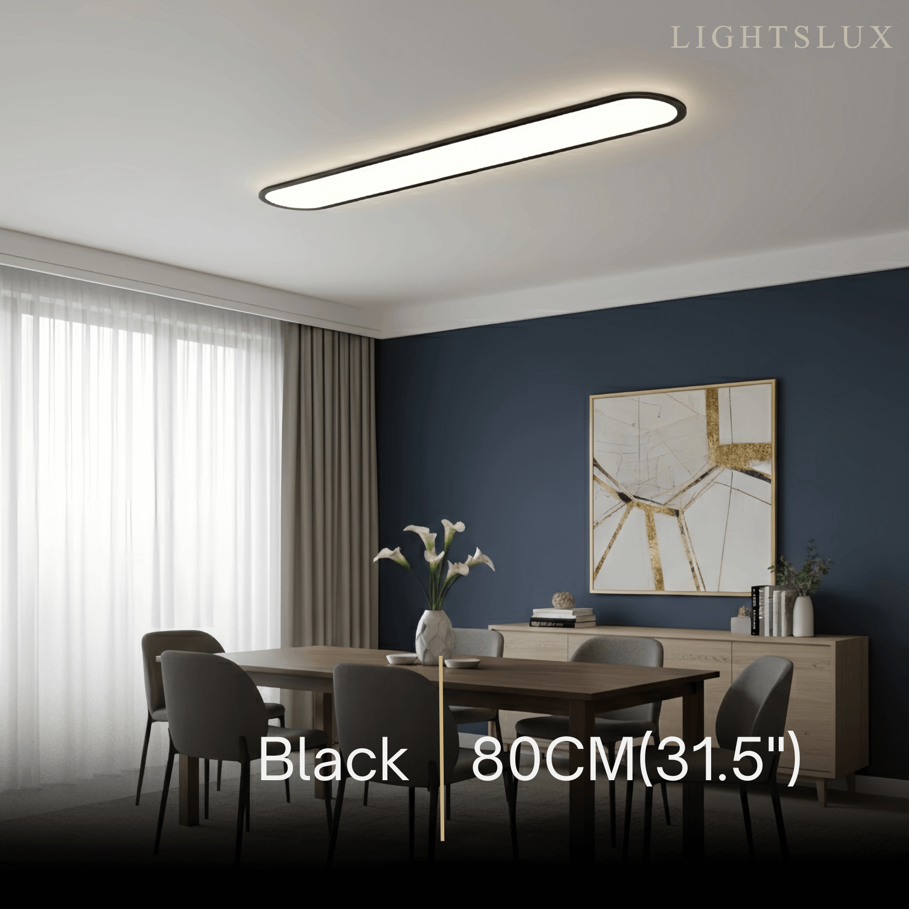 Minimalist White/Black LED Flush Mount Ceiling Light Living Room - Flindria