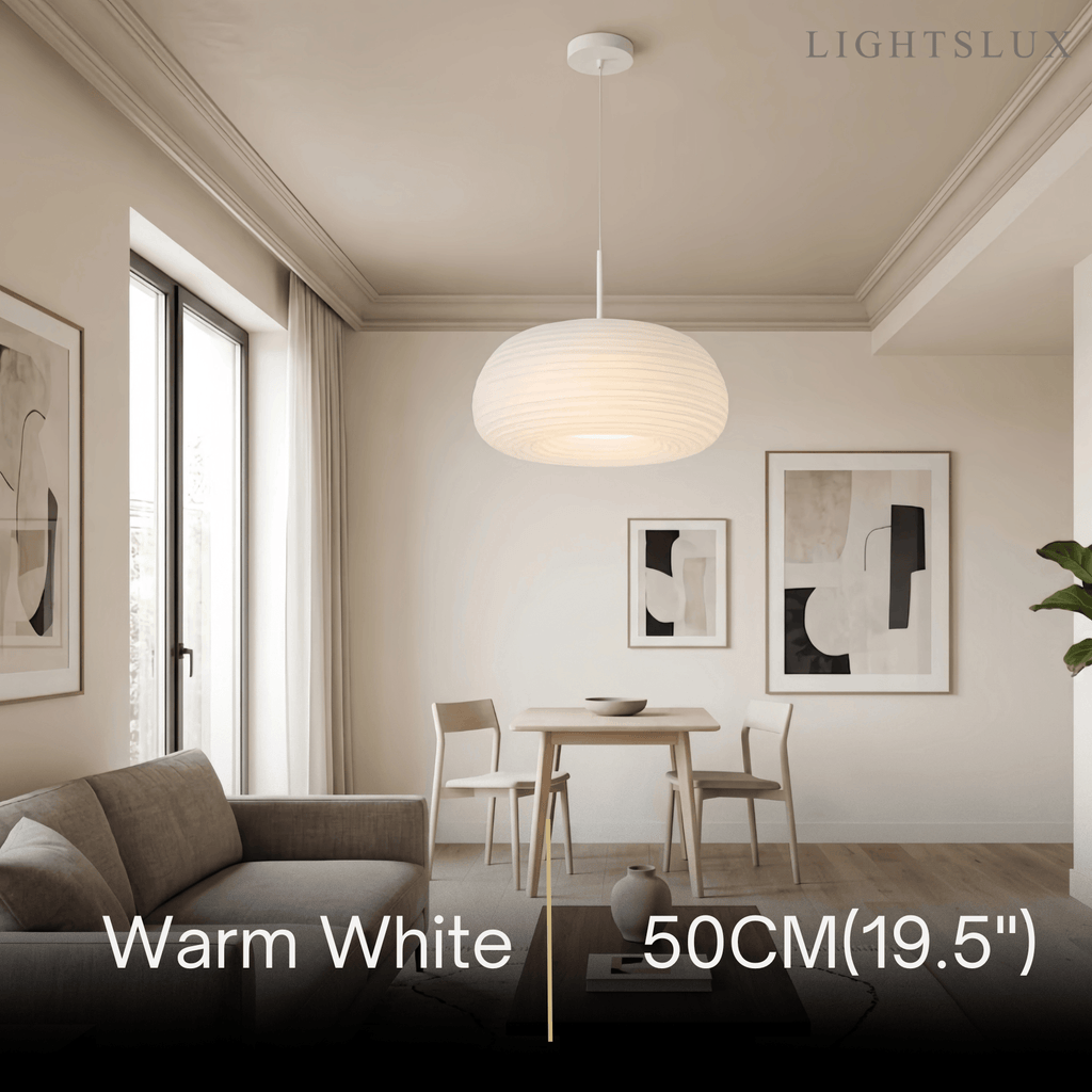 Modern Cloud Pendant Light - White Metal & Acrylic for Living Room - Flindria