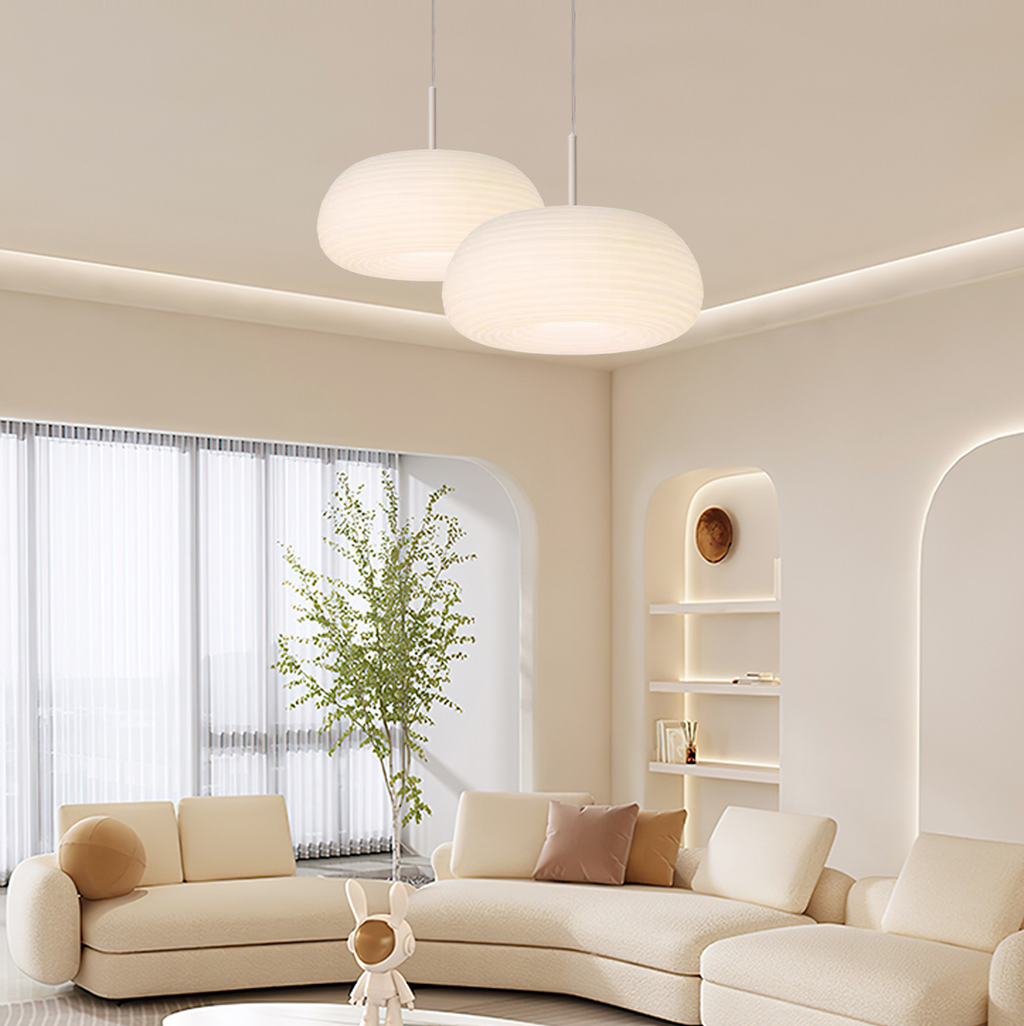 Modern Cloud Pendant Light - White Metal & Acrylic for Living Room - Flindria