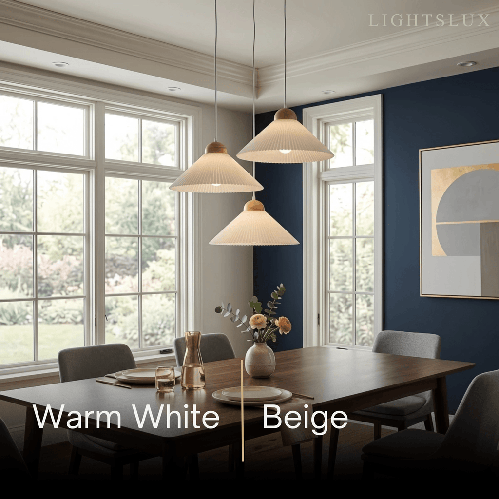 Modern Wood & Glass Pendant Light — Brown Conical Shade for Dining Room - Flindria