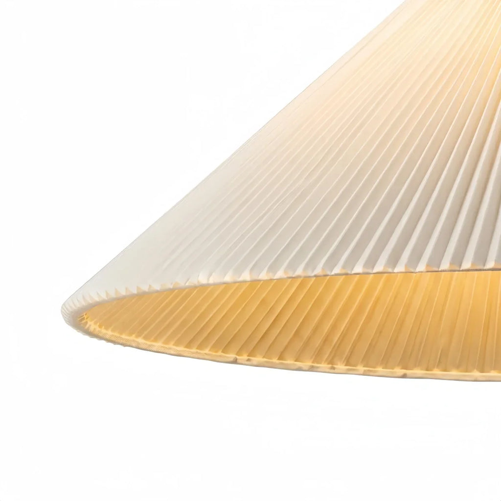 Modern Wood & Glass Pendant Light — Brown Conical Shade for Dining Room - Flindria