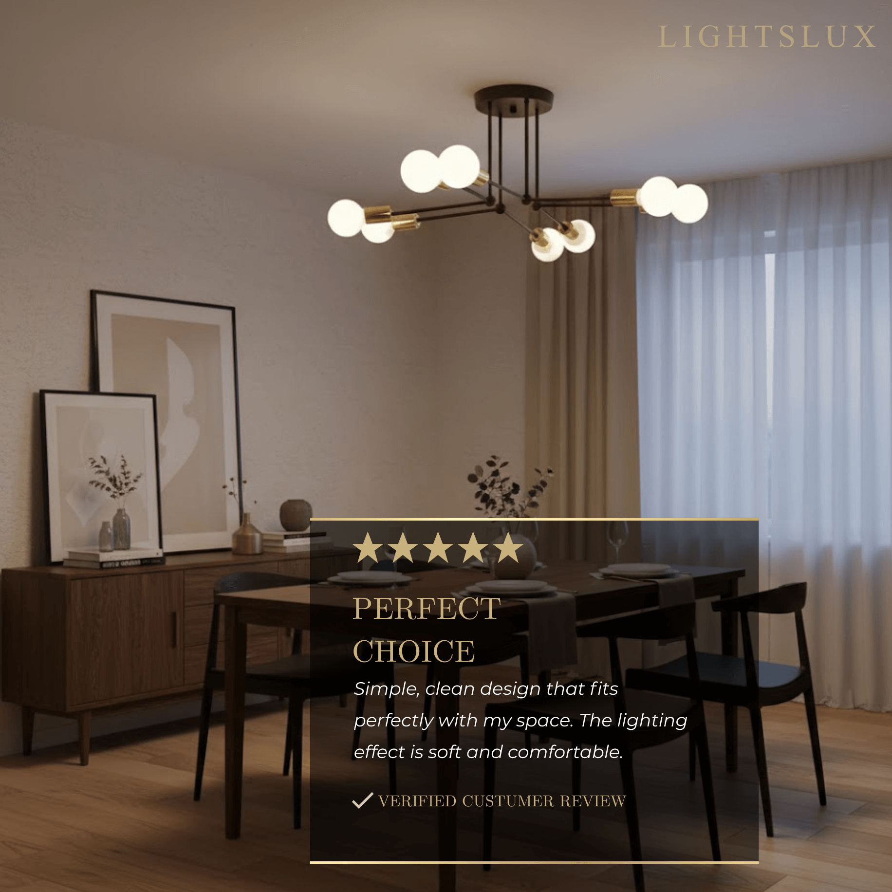 Královský zlatý/černý LED lustr – elegantní osvětlení do obývacího pokoje/ložnice - Flindria