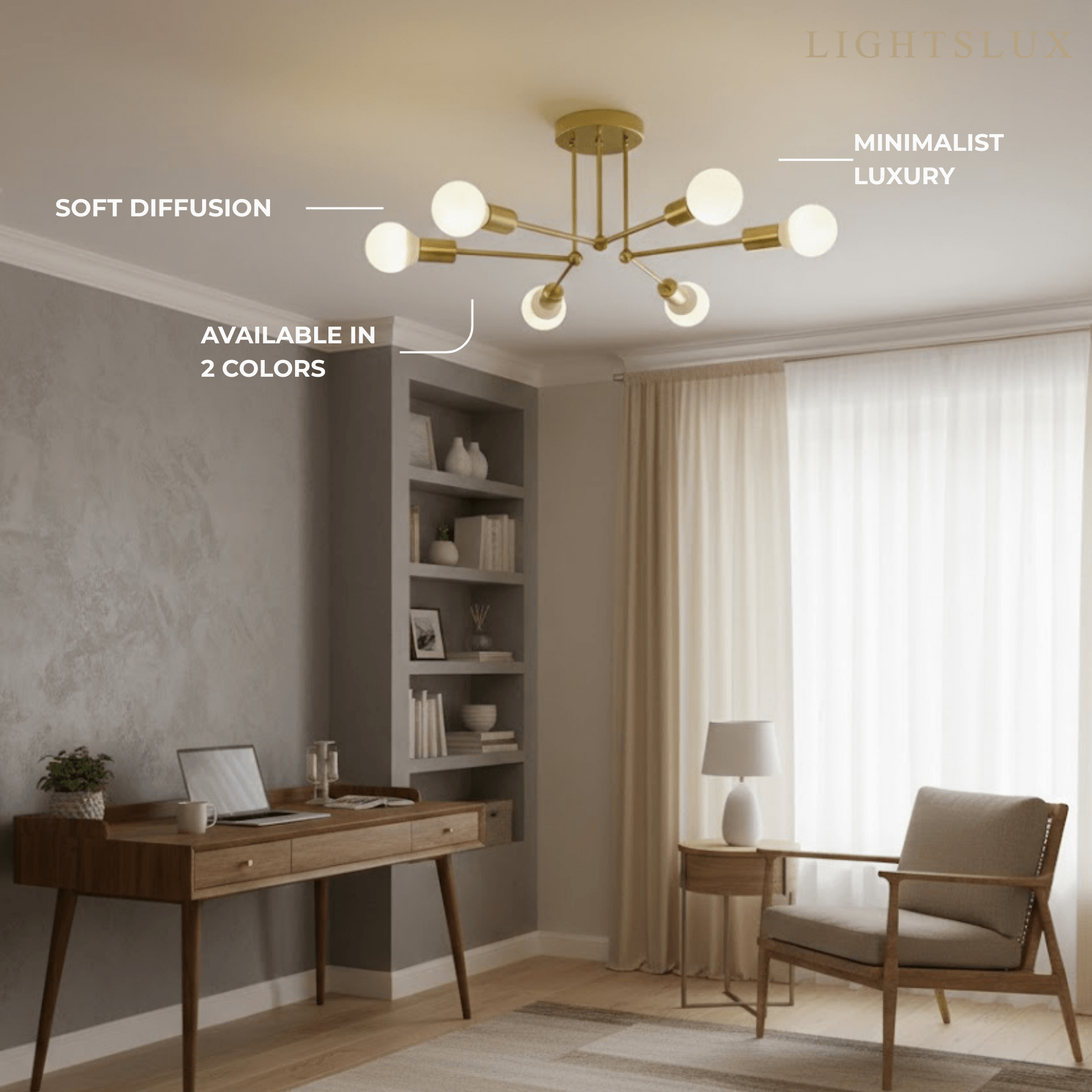 Královský zlatý/černý LED lustr – elegantní osvětlení do obývacího pokoje/ložnice - Flindria