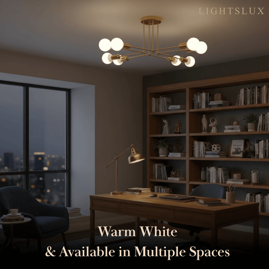 Royal Gold/Black LED Chandelier – Elegant Lighting for Living Room/Bedroom - Flindria