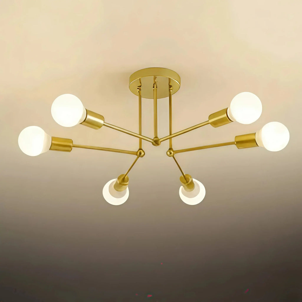 Royal Gold/Black LED Chandelier – Elegant Lighting for Living Room/Bedroom - Flindria