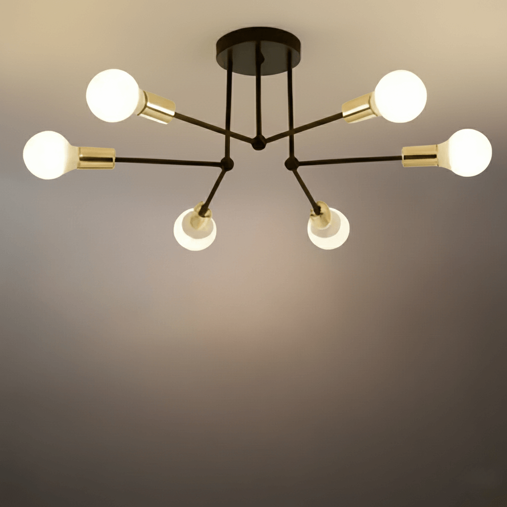 Royal Gold/Black LED Chandelier – Elegant Lighting for Living Room/Bedroom - Flindria