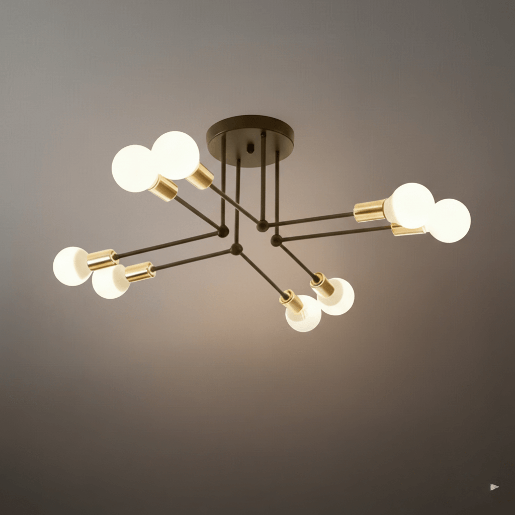 Královský zlatý/černý LED lustr – elegantní osvětlení do obývacího pokoje/ložnice - Flindria