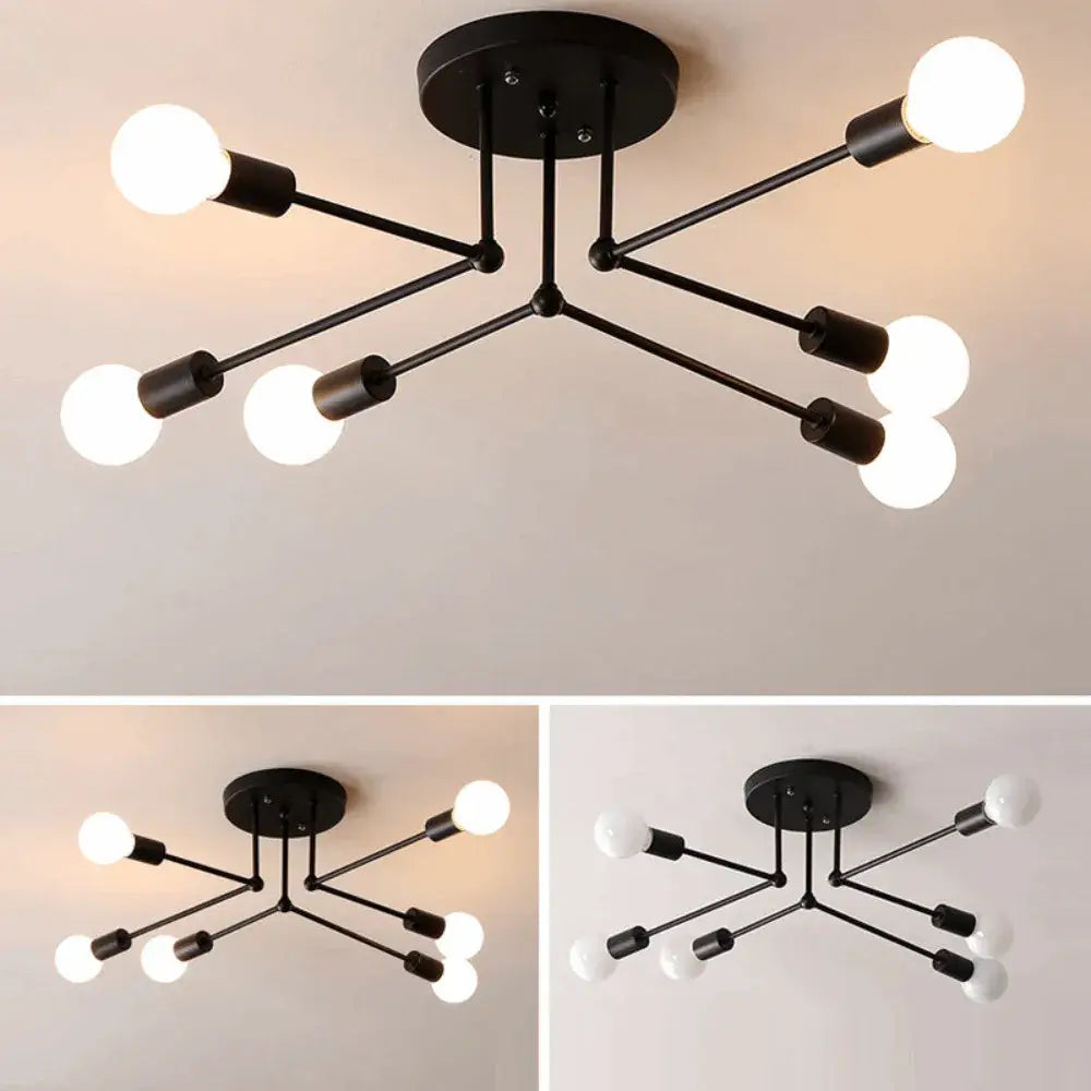 Royal Gold/Black LED Chandelier – Elegant Lighting for Living Room/Bedroom - Flindria