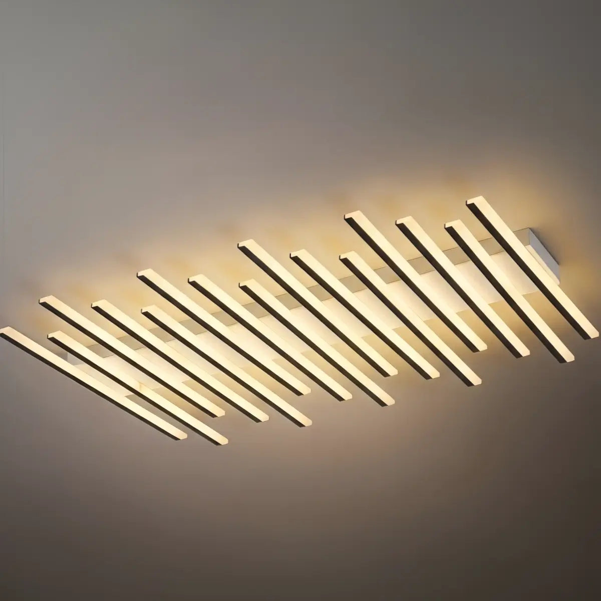 Minimalist Linear Flush Mount Light - Metal Ceiling Light for Living Room - Flindria