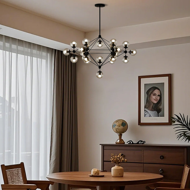 Modern Bubble Cluster Chandelier – Metal & Glass Chandelier for Living Room - Flindria